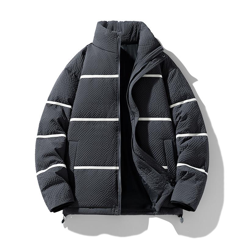 

Зима 2025, новая корейская версия, свободная, повседневная, универсальная, теплая и холодостойкая куртка-пуховик со стойкой, модная 3XL темно-серого