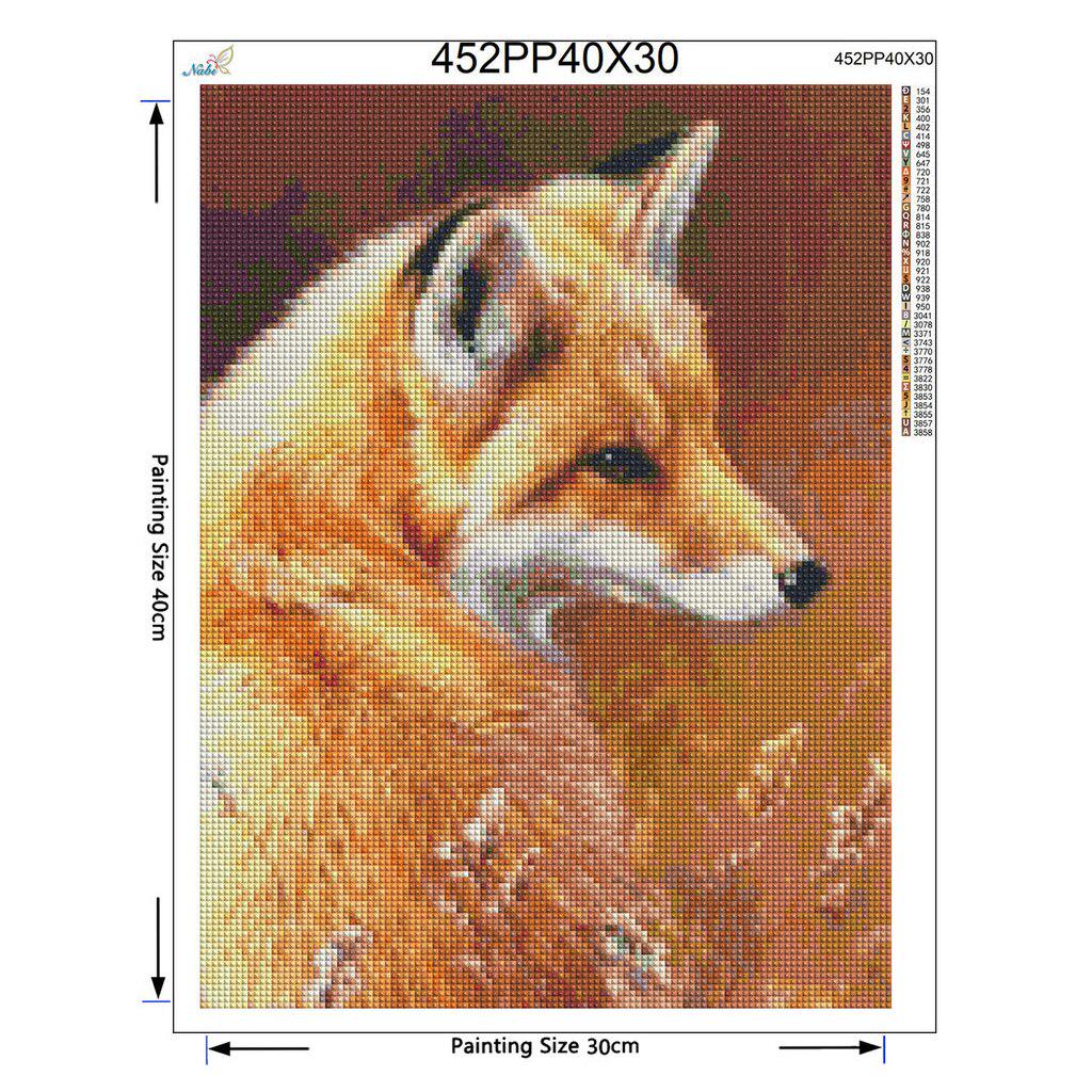 Full Resin Square Diamond Painting Fox Cross Stitch Kits 5D Diamond Embroidery Needlework Home
