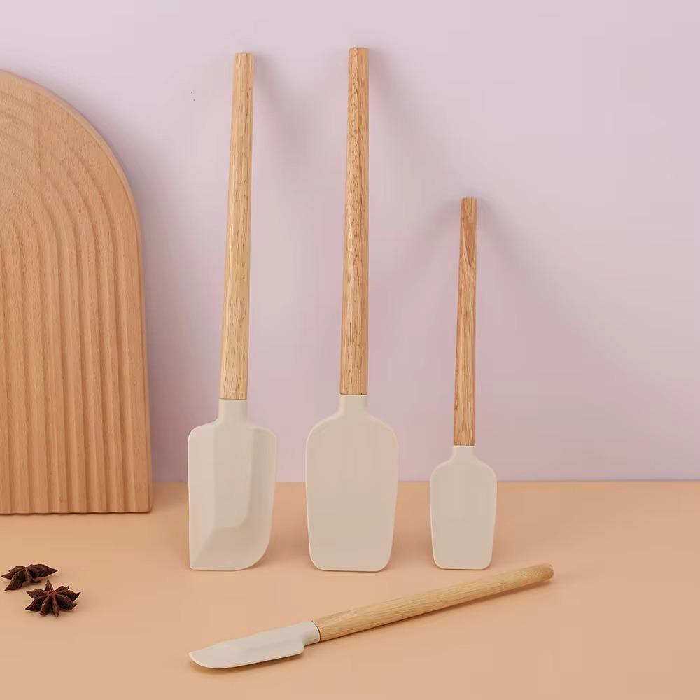 

Heat Resistant Scraper Spatula Set Silicone Kitchen Cooking Utensils Food Grade Pastry Blender Flat Head Shovel