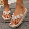 Large size 2025 summer new simple and comfortable casual cool slippers thick-soled flip-flops beach women's shoes