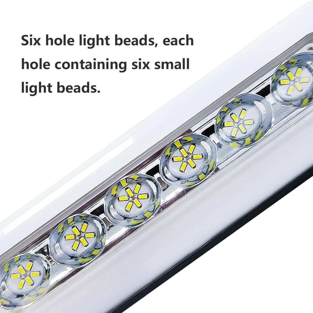 RV Black 12V Led Light 2 Set Porch Awning Lights Black 30 LED Exterior High Light-Output Low Ampere Draw for Trucks Motorhome Caravan Camper Trailer