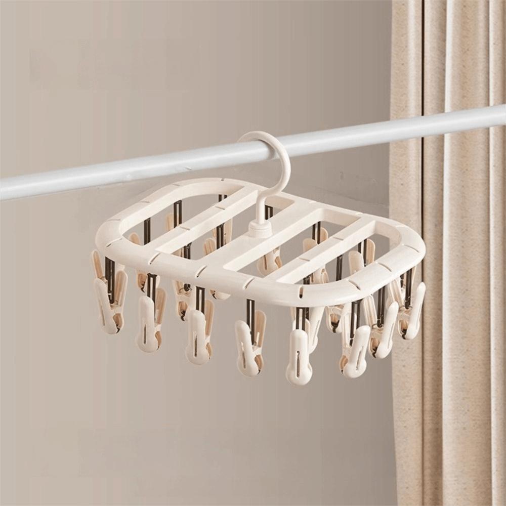 Thickened Design Sock Drying Rack 12/20 Clips Socks Organizer Holder Home Laundry