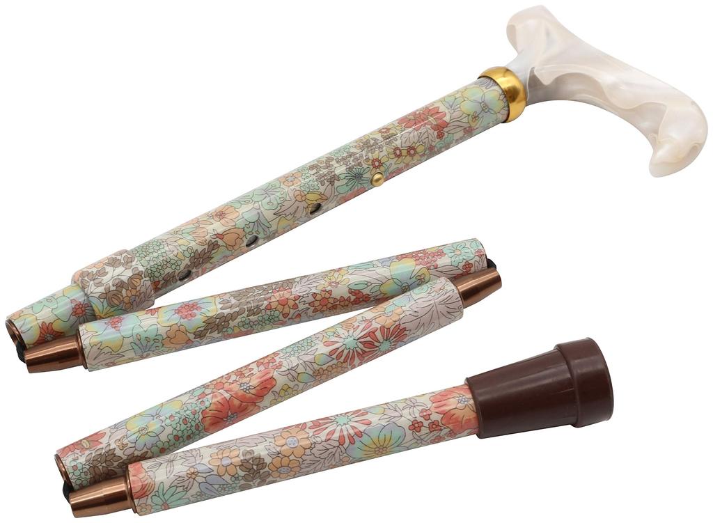 A beautiful and gentle folding cane adorned with Liberty Lightweight and stylish walking for heights approximately (Margaret Annie) print. women's