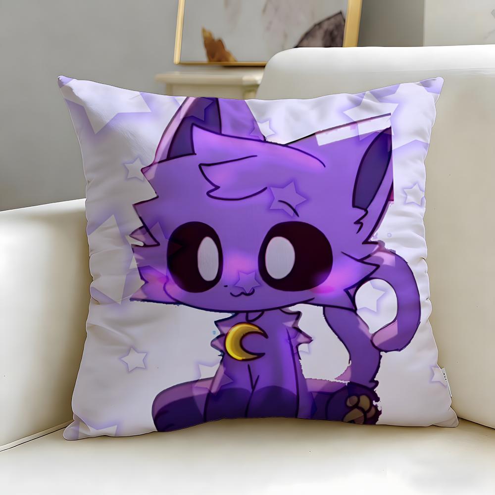 popular cartoon character Catnap Cushion Cover Soft & Easy-Wash Pillow Case – Versatile for Couch, Bed, Travel and Office