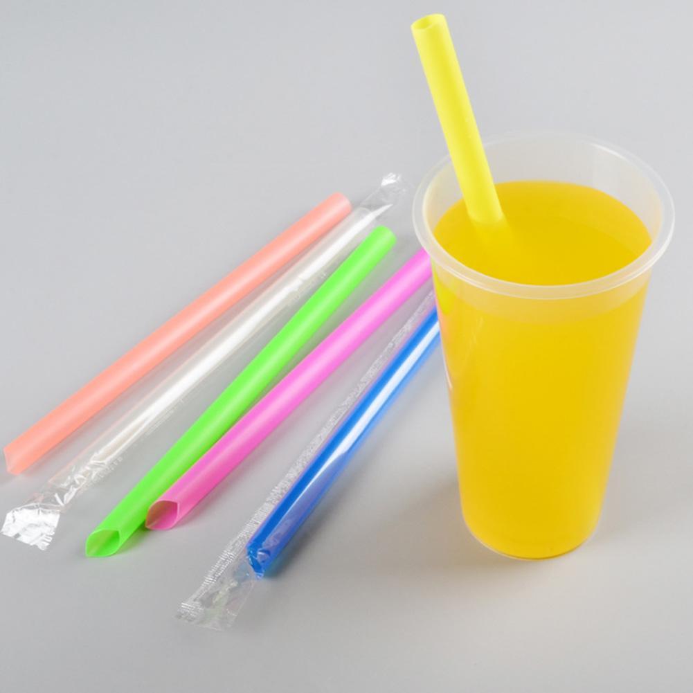 50PCS Disposable Jumbo Colored Straw Pearl Milk Tea Bubble Tea Juice Drink Beverage Drinking Straw Party Supplies 19cm