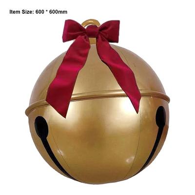 23.6 Inches Inflatable Christmas Ball PVC Large Jingle Bell Bow Decorations for Outdoors Garden
