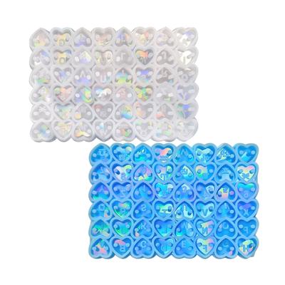Schmuckgussform Mini Doppel Loch Herz Silikonform Holografische Harzform für DIY Halskette Armband Anhänger
