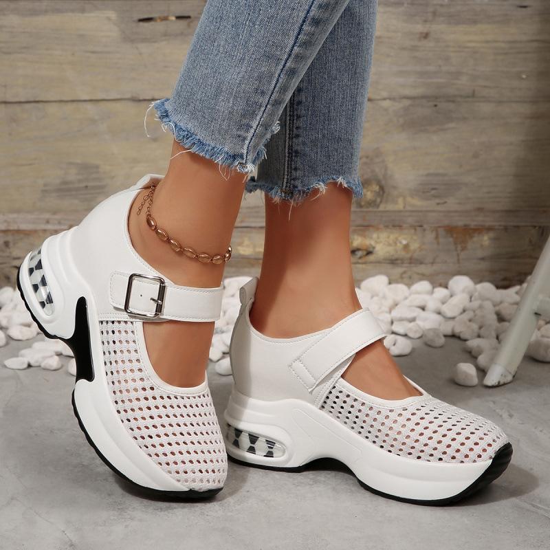 Sports sandals new non-slip summer mother shoes breathable casual empty thick-soled wedge heels single shoes