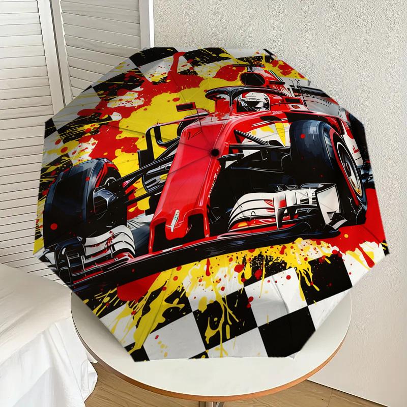 1pc Formula 1 Race Car Pattern Umbrella Design Automatic Opening and Closing Umbrella, High-quality Travel Umbrella,  C1128122