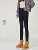 Women's Black Fleece-Lined Thermal Leggings: Warm, High-Waisted, Slim-Fit, Versatile, Thick, Trendy for Autumn/Winter