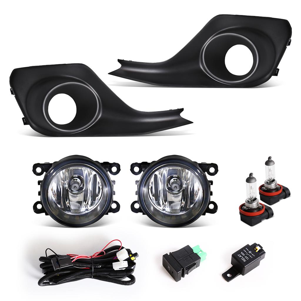 Fog Lamp For Suzuki Swift 2018  LED Foglights Front Bumper Fog Lamp Assembly Halogen Bulb with Cover Grill Bezel Kit 12V