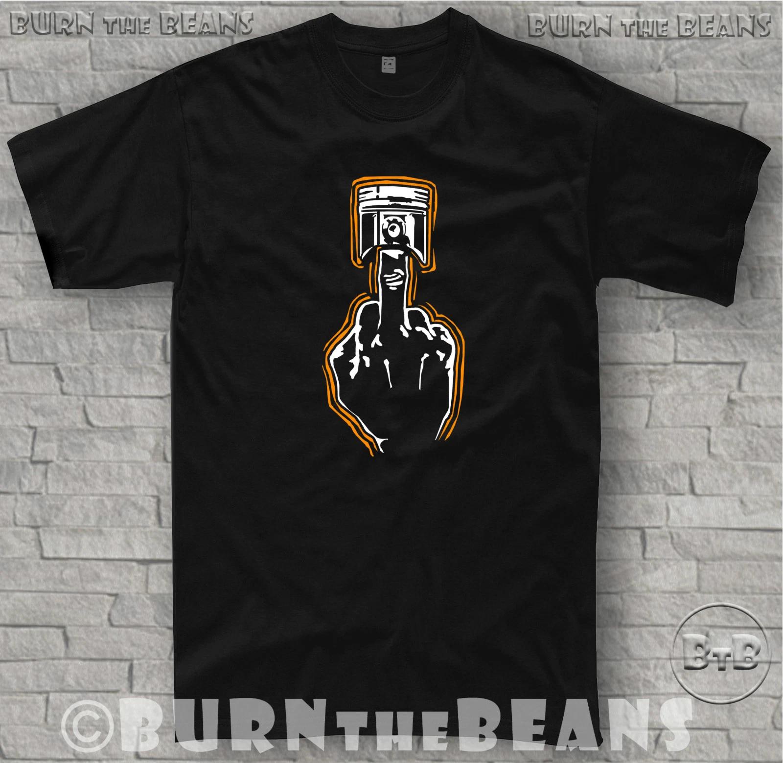 Piston T shirt tuning Middle finger funny jdm turbo Engineer mechanic T shirt L