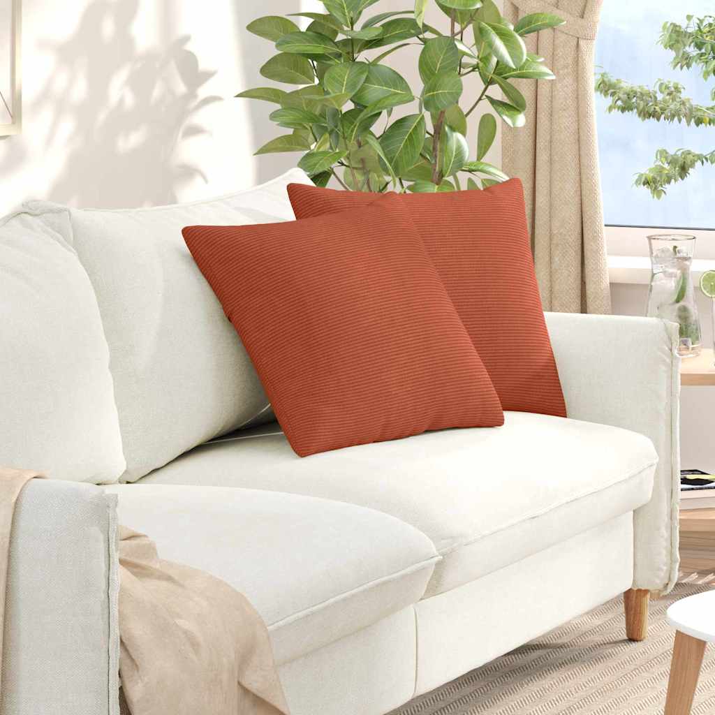 vidaXL Sofakissen 2 Stück Rot-Orange 50 x 50 cm Cordstoff orange