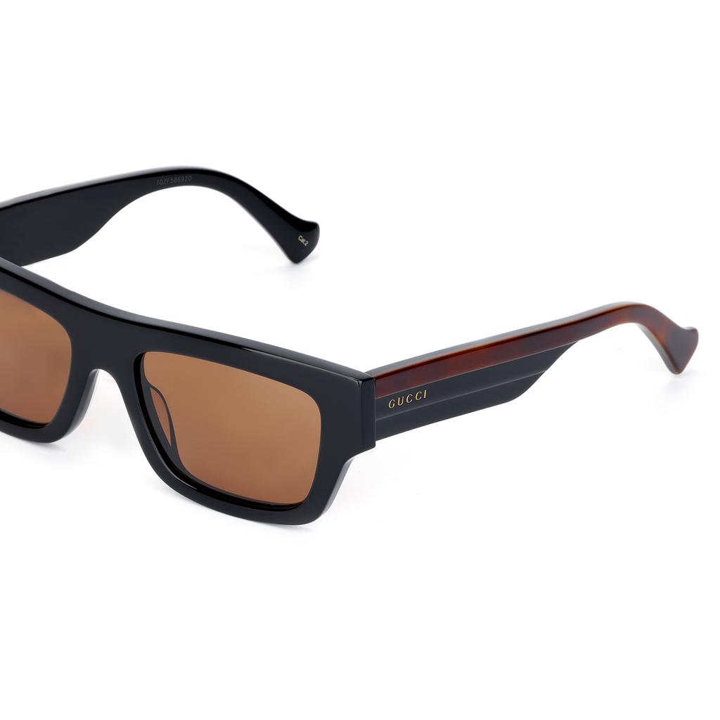 GUCCI Stylish Vintage Versatile Plate Frame Square Sunglasses Men's Black
