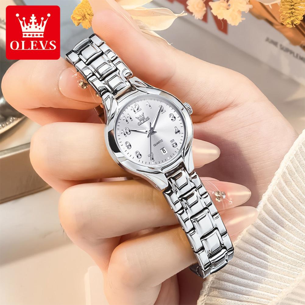 OLEVS Original Brand Luxury Quartz Watch for Men Gold Stainless Steel Strap Waterproof Luminous Auto Date Fashion Wristwatch Men