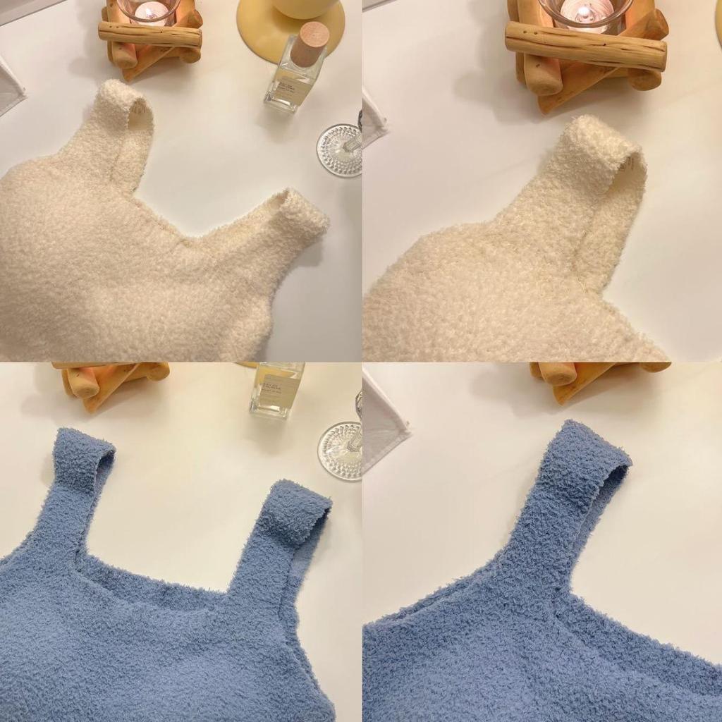 Women's Lambswool Slimming Vest: Warm Fleece-Lined Underwear with Chest Pads for Autumn/Winter