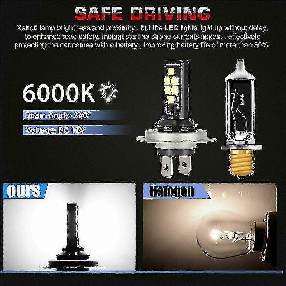 4x H7 Super Bright 60000lm 120w Led Headlight Bulb Kit High Low Beam 6000k White