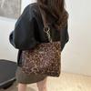 2025 Autumn New Korean Version Large-capacity Tote Bag Women's Fashion Simple Leopard Print Commuter Temperament Shoulder Armpit Bag
