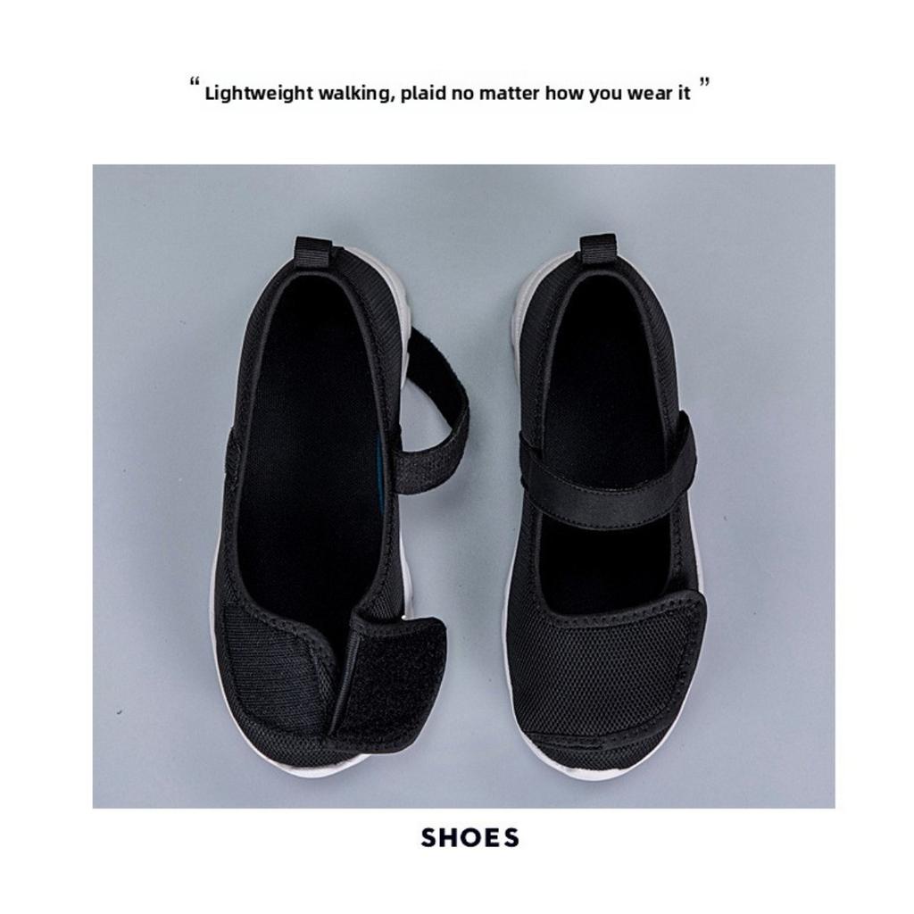 Ladies' Barefoot Walking Shoes, Velcro Adjustable Flat Shoes, Arthritis Edema Casual Shoes, Breathable and Convenient Slip In Sports Shoes