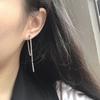 Korean Jewelry Women Long Tassel Drop Earrings Chain Metal Texture Dangle Brincos Statement Earrings Bijoux Gift EB126