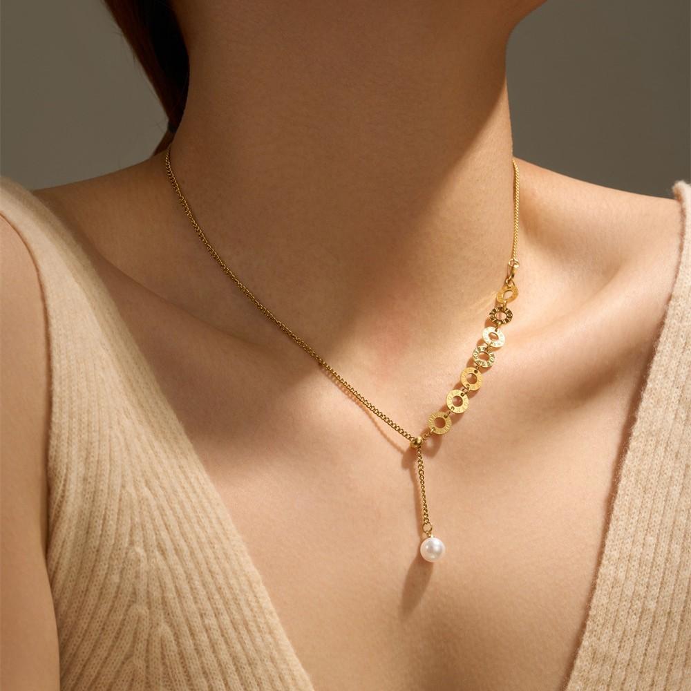 Light Luxury Niche Pearl Fringed Necklace Women's Collarbone Chain High Fashion Jewelry