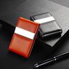 PU Leather Name Card Holder Metal Credit Card Case Pocket Holder Magnetic Business Card Case