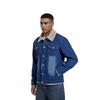 Herren Sherpa gefütterte Trucker Jacke Revers Baumwolle Cargo Jacke Lässig Knopf Militärjacke Warmer Herbst Winter Parka für Herren Cowboy Denim Jeansjacken