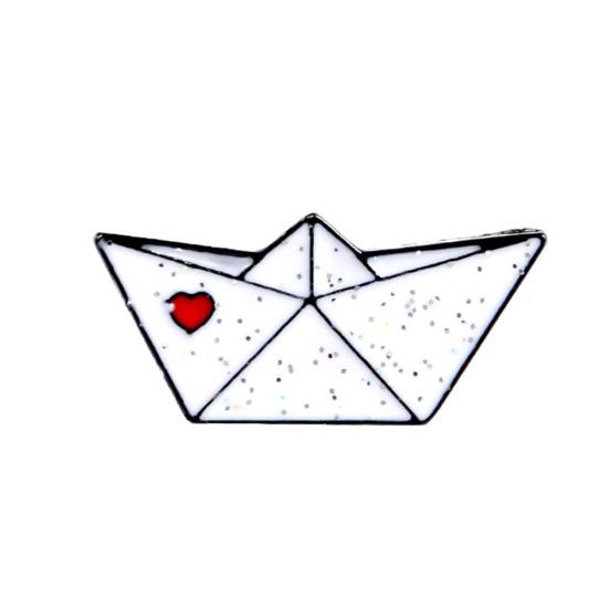 

Унисекс оригами самолет лодка эмалированная брошь на булавке куртка сумка значок подарок другу