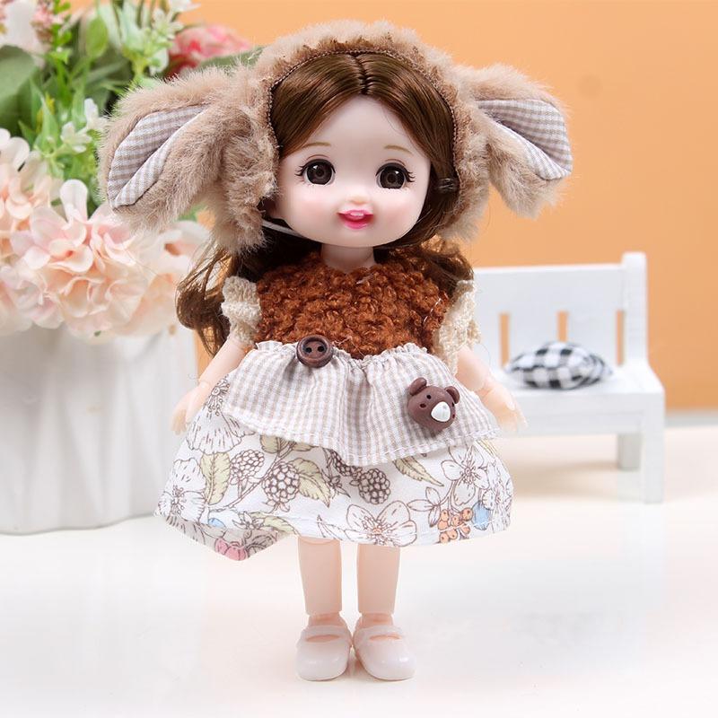 Cute Articulated Dress Up Doll Gift Box Set Cartoon Figure Toy 17cm