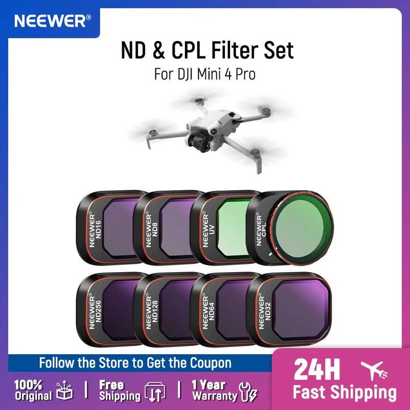 NEEWER ND & CPL Filter Set For DJI Mini 4 Pro, 4 Pack/6 Pack/8 Pack Filters Polarizer Neutral Density Lens Filters