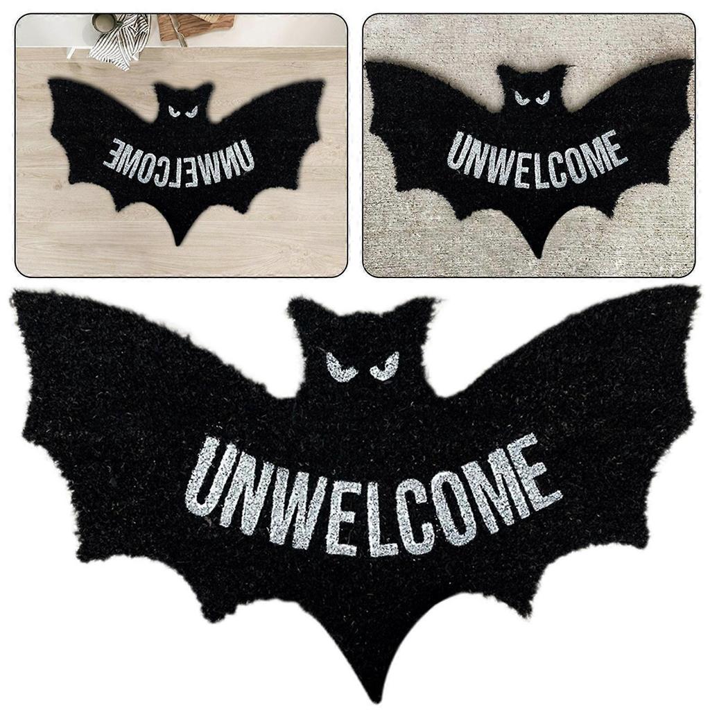 Unwelcome Bat Shaped Mat Spookys Front Door Welcome Mat for Living Room Decor
