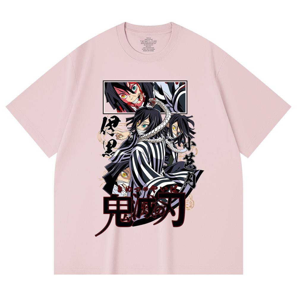 230 Gsm 100% Cotton Demon Slayer V95 Iguro Print Unisex Heavy Cotton T Shirt