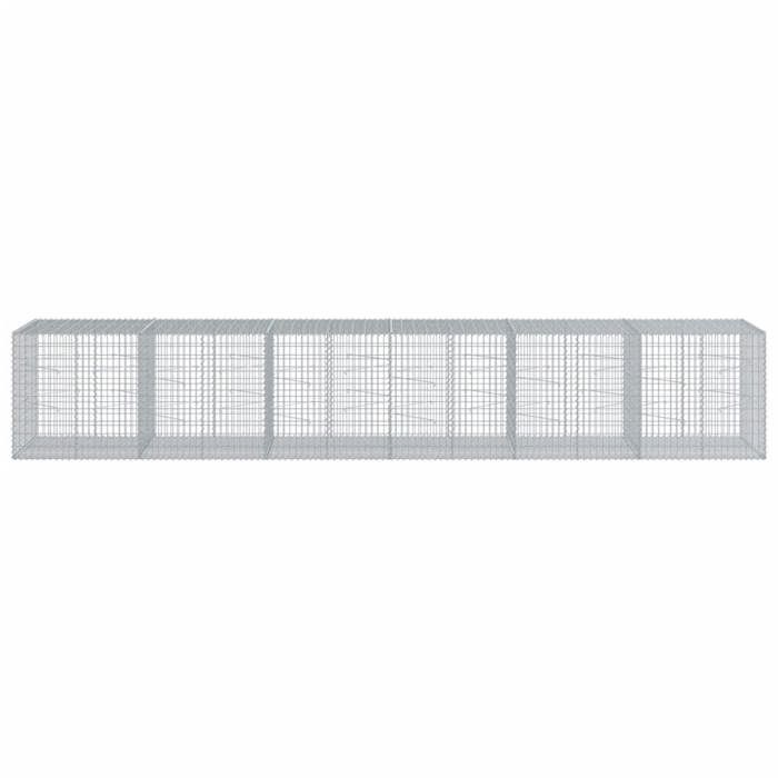VidaXL Gabion Basket with Lid 600x100x100 Cm Galvanized Iron, Gabion Wall, Gabion Retaining Wall, Fence In 3295200