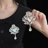 European American Exaggerated Large Water Droplet Pendant Brooch Chest Flower Clothing Accessories For Women