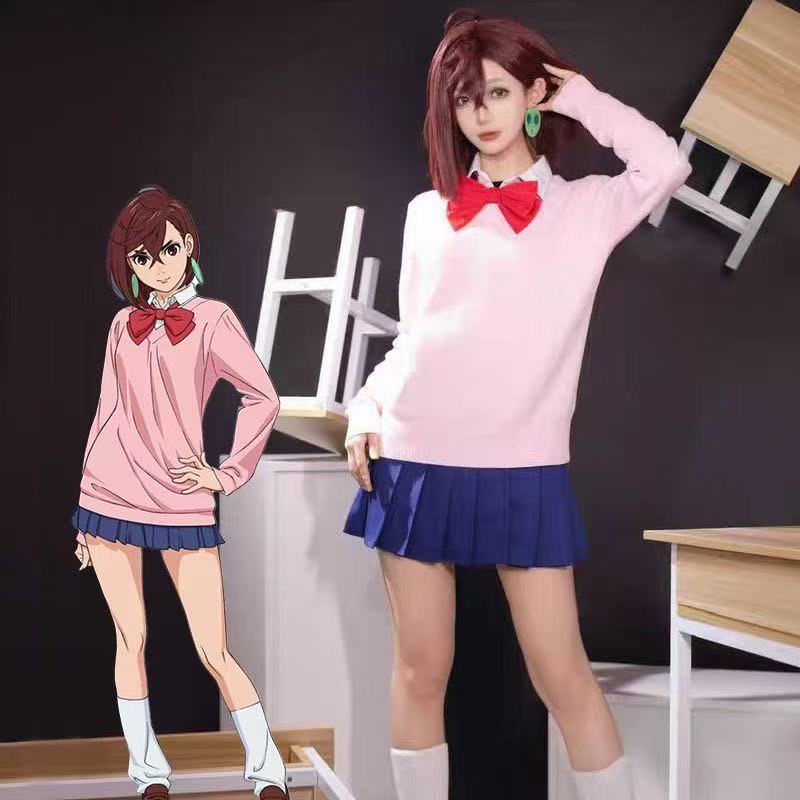 Momo Ayase Cosplay Costume Anime Dan Da Dan Perruque Cos Costume Écolière Uniforme Jupe Tenues Féminines