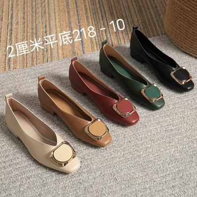 Fashion 2025 Women's Square Toe Low Heels Solid Color Retro Casual Flat Shoes Sizes 33-43 Hot Sales Women's MARY JANES High Heels Shoes