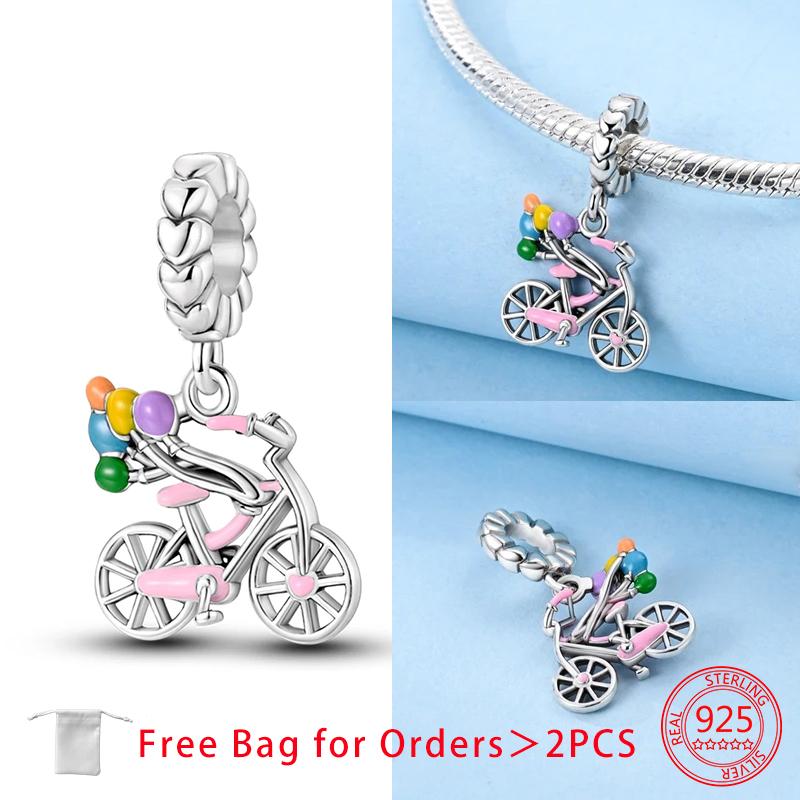 

Charm Bead Charms Romantic Balloon Bike Motorcycle Locomotive copper Bead Charms Pendant Authentic Bracelets Women Do It Yourself Jewellery Making Gif (as the picture-63076-)-