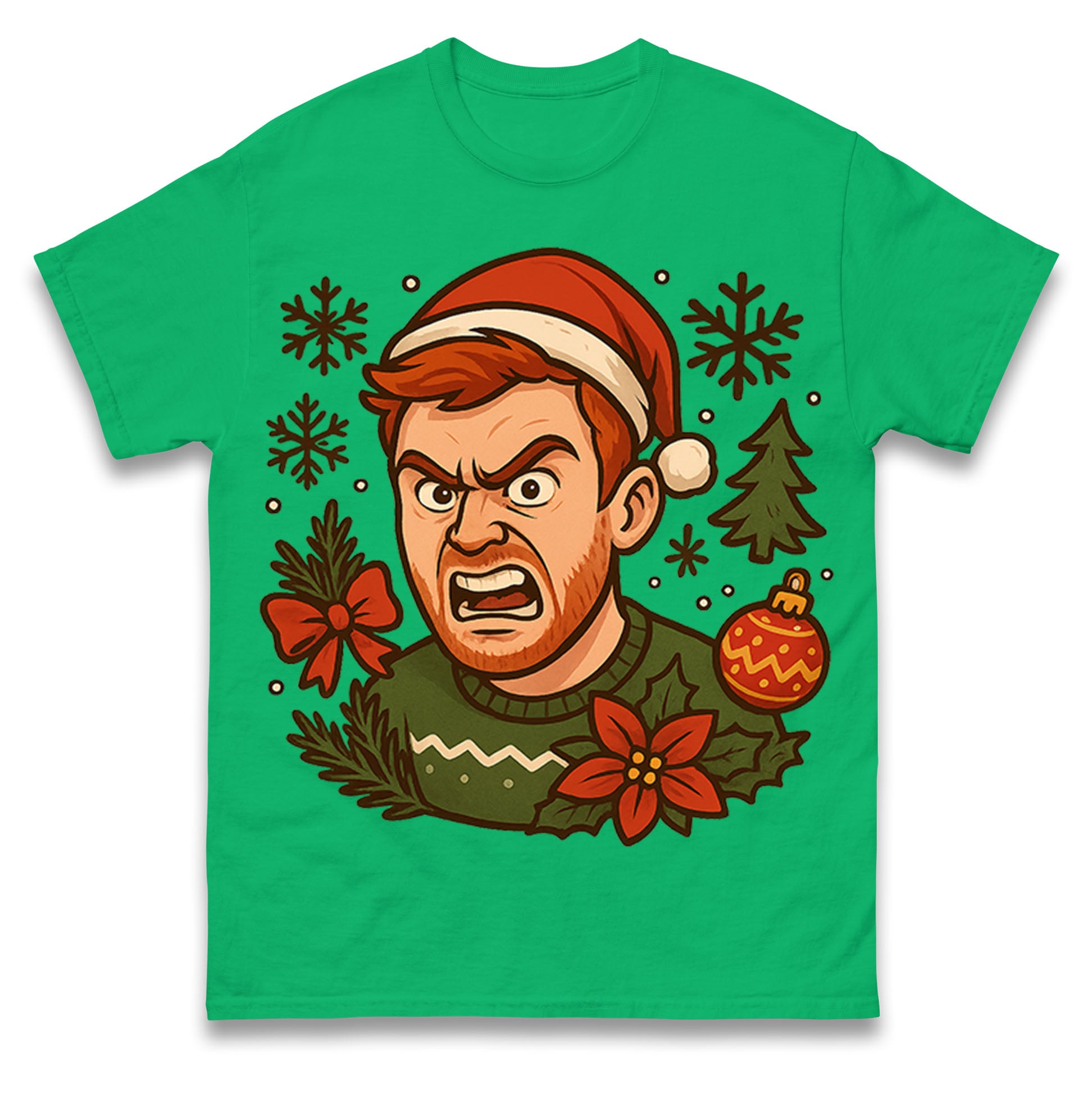 Angry Ginge Christmas T Shirt Tshirt Mens Womens Unisex Tops Tees L
