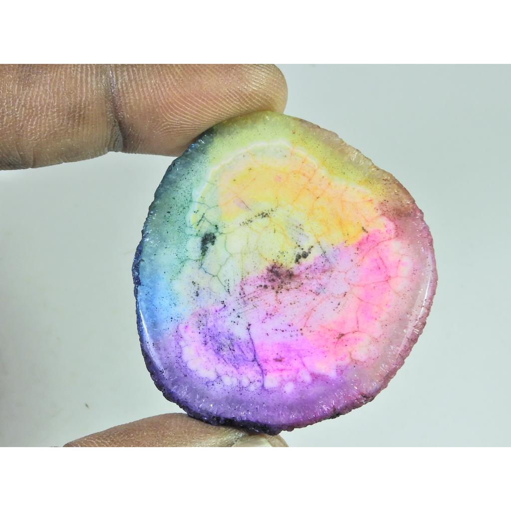41X44X06MM Enhanced Solar Druzy Agate Fancy Cabochon Loose Gemstone 97Cts. B-357