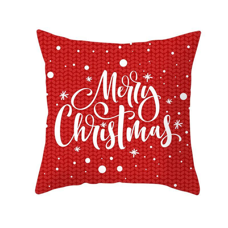 Polyester Peach Skin Christmas Cushion Cover 18" For Sofa Decor**