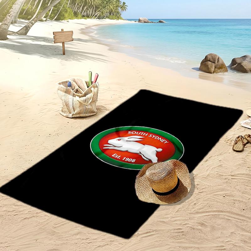 South Sydney Rabbitohs Print Beach Towel Soft Portable Quick?dry Towel For Pool Summer Vacation Outdoor Sport