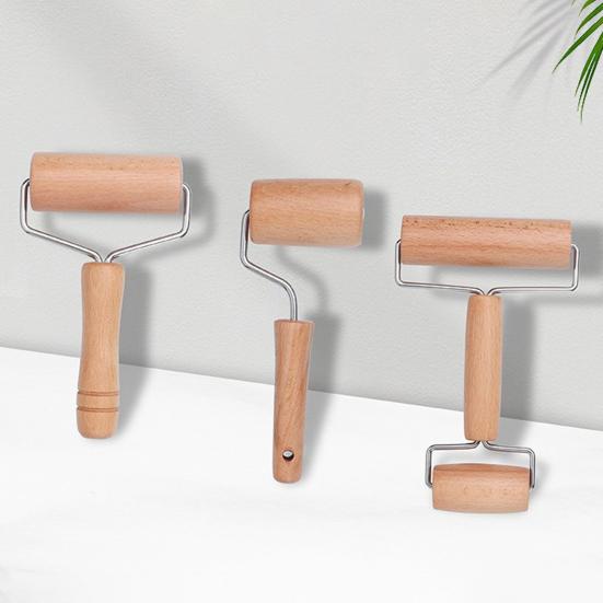 Wood Rolling Pin Non-Stick Dough Roller for Pizza Pastry Ergonomic Mini Dough Rolling Pin Easy-Clean Essential Baking Tool for Home Kitchen