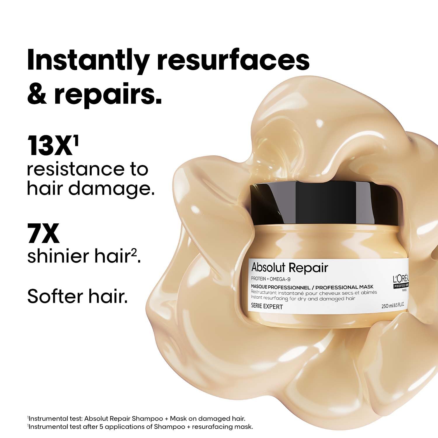L Oréal Professionnel Маска Absolut Repair для сухих и поврежденных волос | Профессиональная маска для укрепления и восстановления волос, 13-кратная устойчивость к повреждениям волос