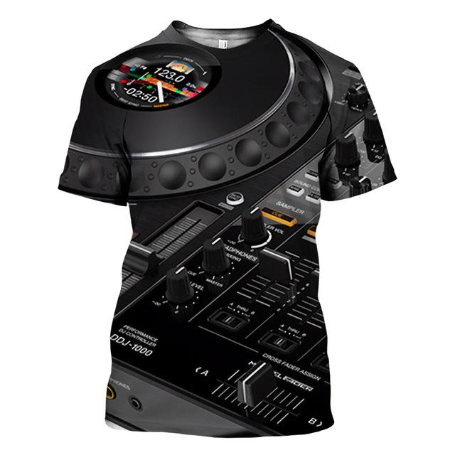 

Саксофон, чорна чоловіча футболка з 3D-друком, піаніно, музика Harajuku, короткий рукав, хіп-хоп, оверсайз, модний повсякденний топ XXL