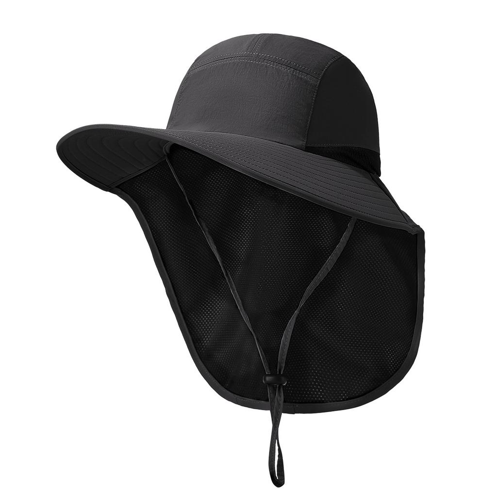 Outdoor Fisherman Hat Summer Large Brim Climbing Sun Protection Hat Sunshade Hat Quick-Dry Neck Protection Fishing Hat
