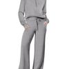 Autumn/Winter Casual Sports Set: Zipper Sweatshirt & Wide Leg Pants