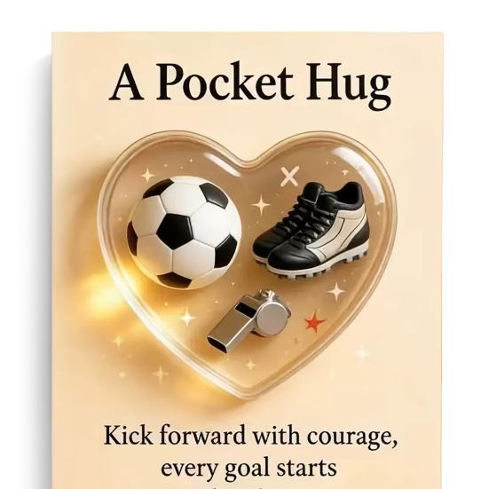 Soccer Heart Pocket Hug with Gift Card 2D Acrylic Heart-Shaped Soccer Inspirational Keepsake Emotional Support Gifts for Soccer Lovers Sports