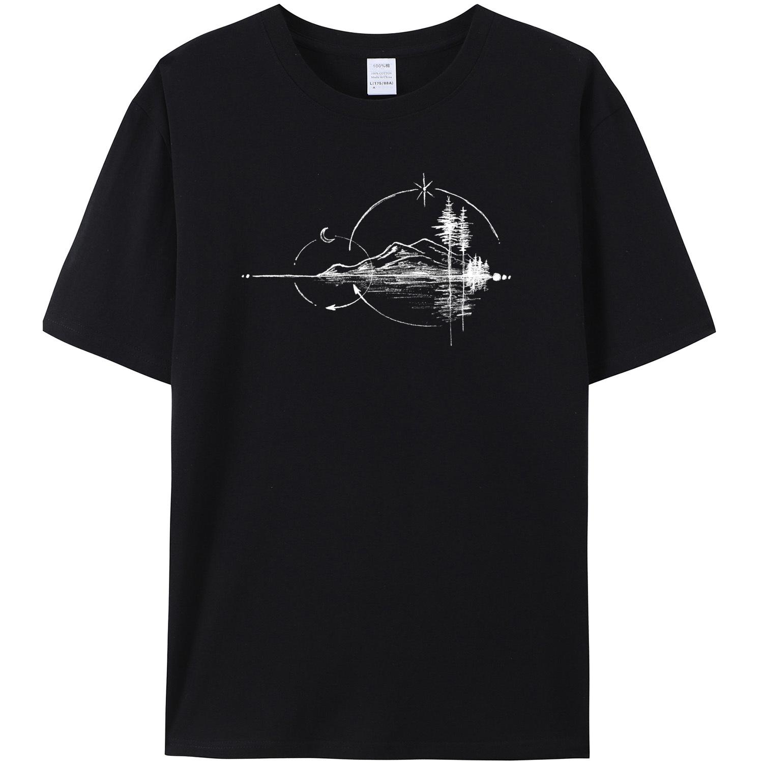 Minimalist Mountain Nature Landscape Graphic T-shirt XXXL