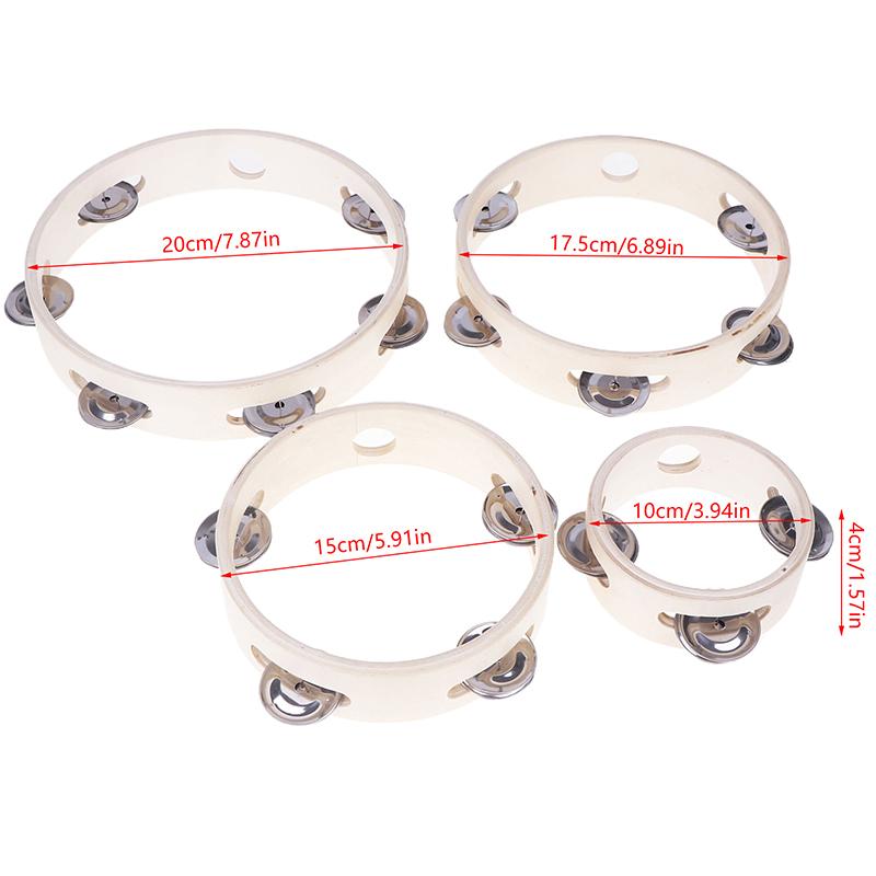 4/6/7/8 Inch Hand Held Wood Headless Tambourine Percussion Hand Drums Educational Toys Orff Musical Instruments For Kids