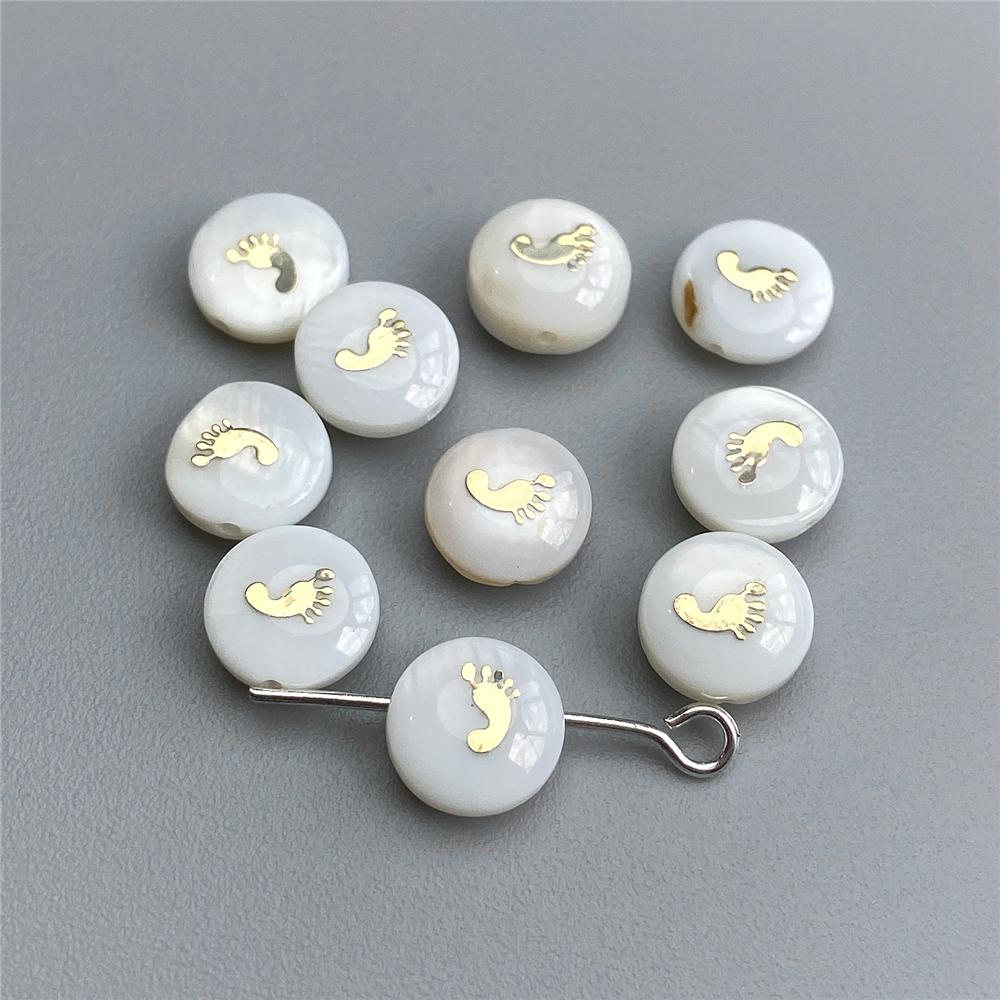 Shell Bronzing Moon Star Hearts Bead Charm Round White Freshwater Pearl of Shell Bead for Jewelry Making Diy Necklace Accessory